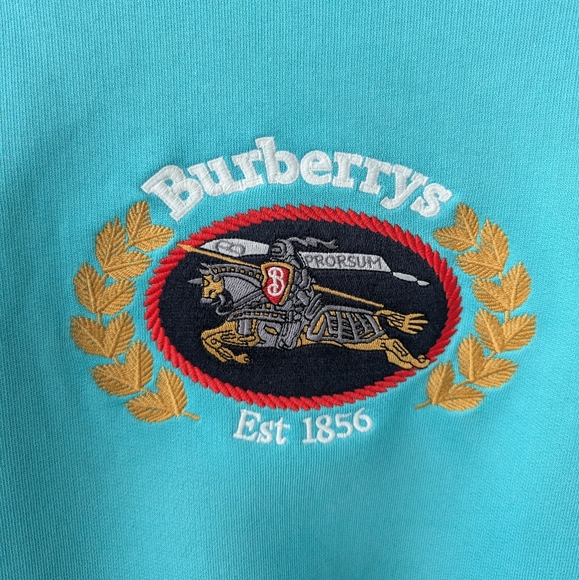 Burberry Men's Reissued Champion Sweater, Turquoise, Size XL - Picture 4 of 9